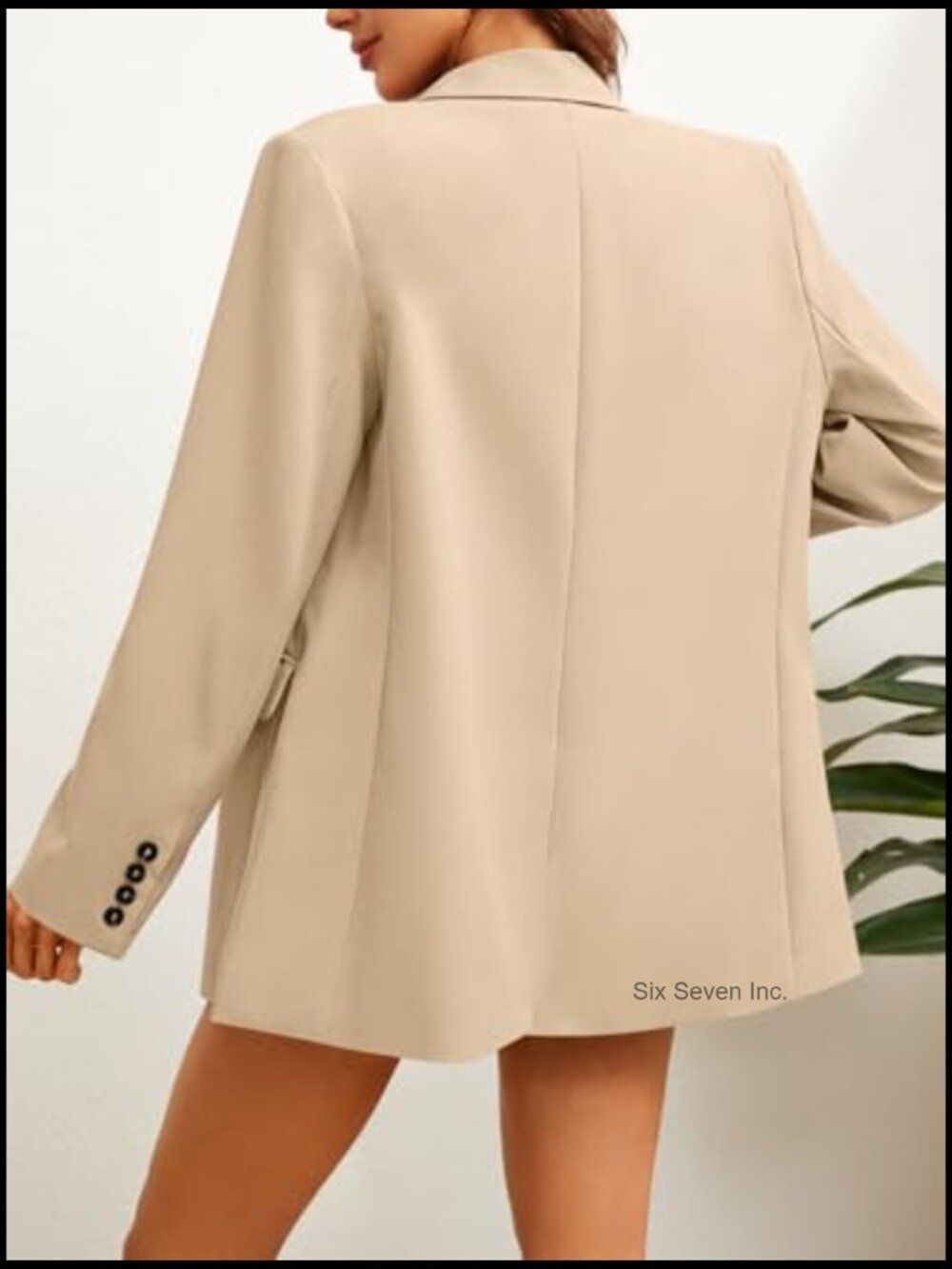 Long Sleeve Lapel Button Blazer Suit Jacket for Work Office - Picture 3 of 7